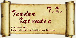 Teodor Kalendić vizit kartica